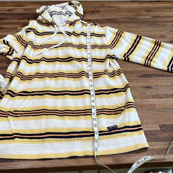 Billabong Terrycloth Striped Pullover Hoodie Great Condition Size M - Picture 7 of 8